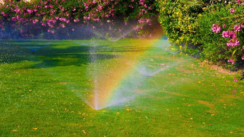 Радуга при распылении воды
