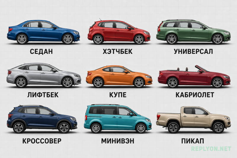 Типы кузова автомобиля