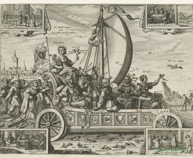 Карикатура на тюльпаноманию в Голландии 1637 года